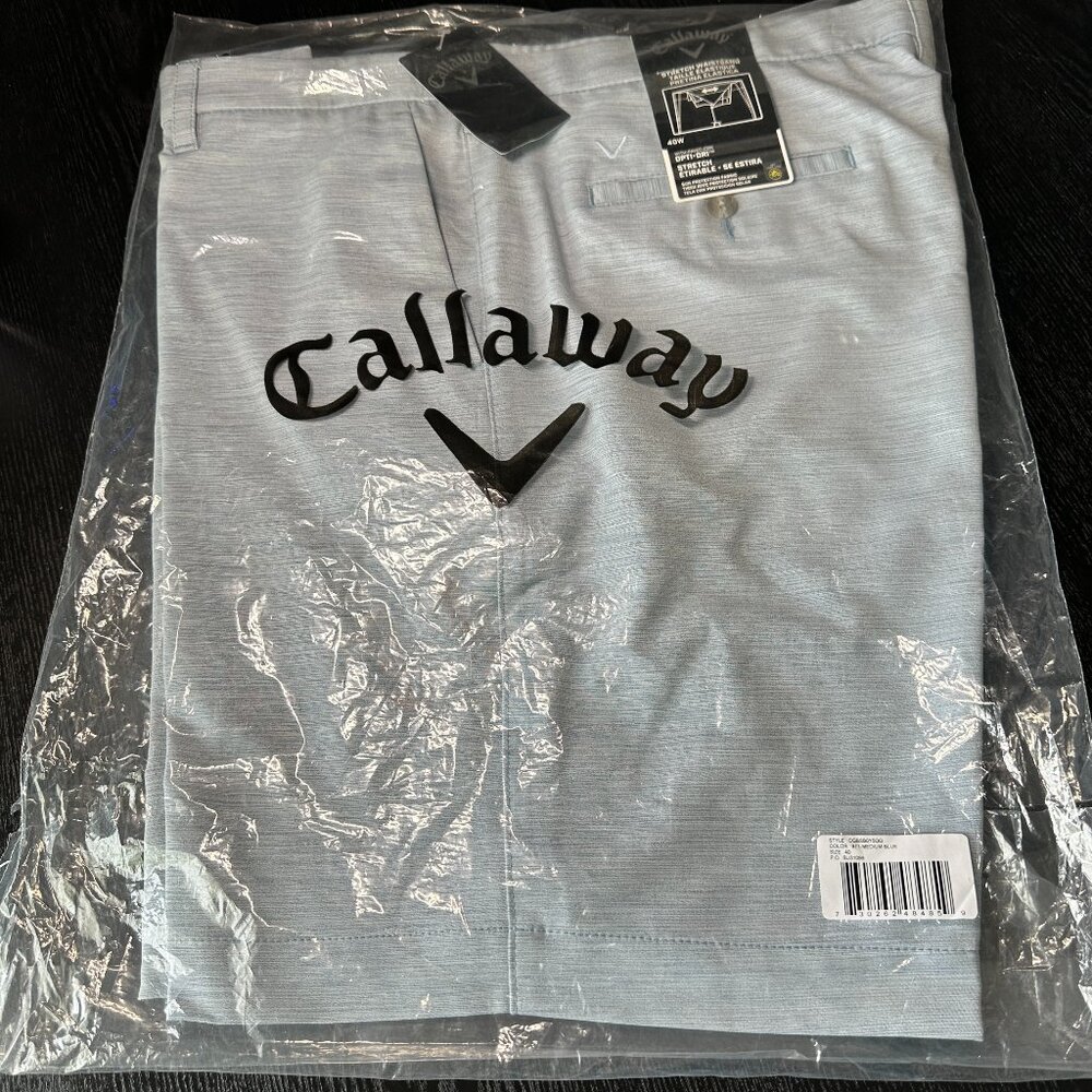 Callaway Shorts - Size 40 - Opti-Dri - Stretch Waistband - Blue - New